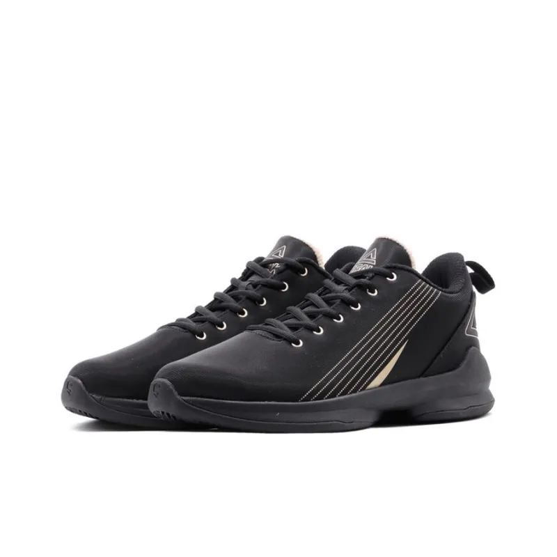PEAK Anti-Slip Wear-Resistant Low-Top Performance Basketball Shoes Men's Black Gold-2