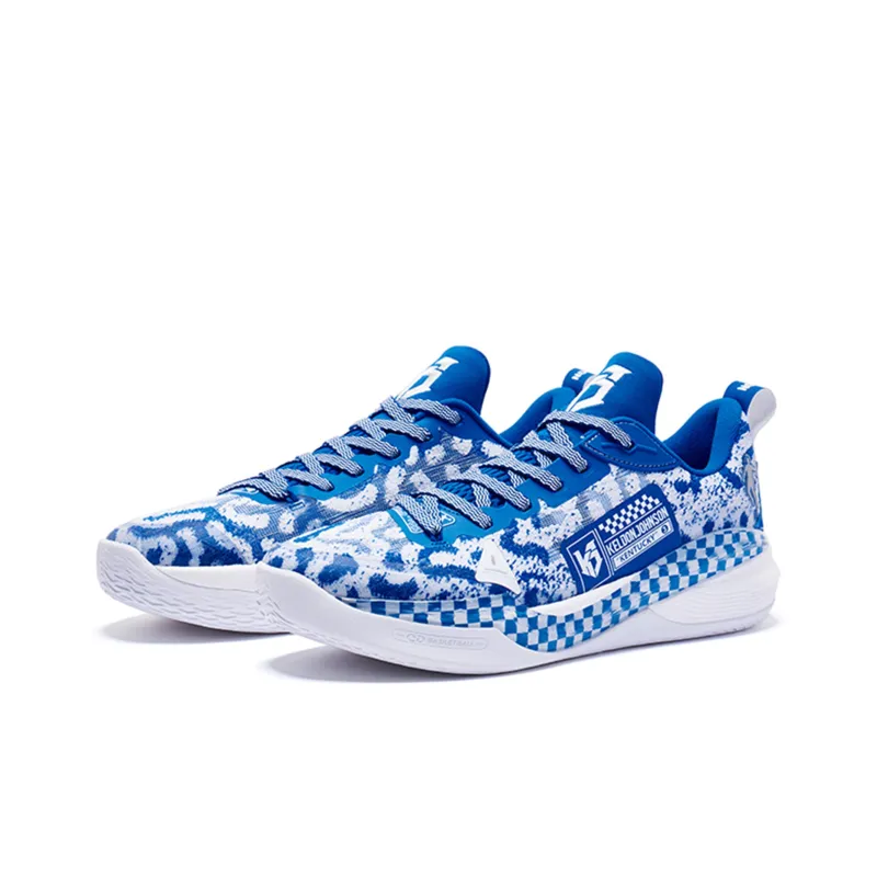 QIAODAN Sharp Edge 6.0PROLOWPE Cushioning Anti Slip And Wear Resistant Low Top Basketball Shoes Men's White Blue-2