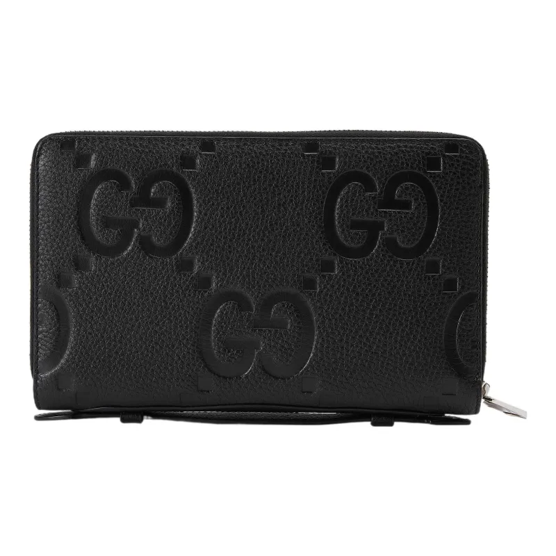 GUCCI Leather Document Bag Travel Bag Men's Black-5