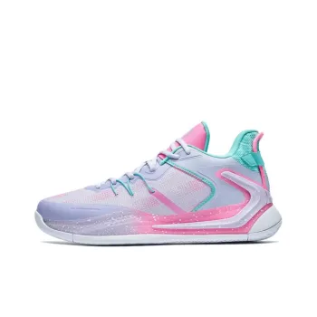 XTEP Cushioning Anti Slip And Wear Resistant Coverage Support Low Top Basketball Shoes Men's Purple Green