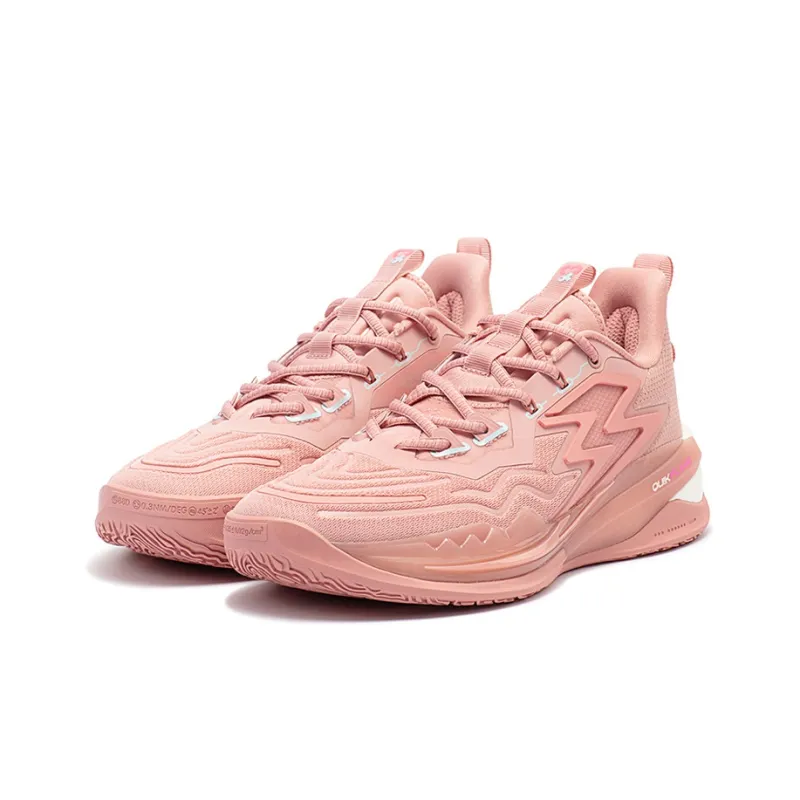 361° Big3 3.0 Pro Cushioning Wear Resistant Low Top Basketball Shoes Men's Pink-2