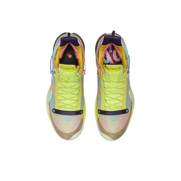 LiNing Blitz 7 Premium Premium Cushioning Anti-Slip And Wear-Resistant Support Low-Top Basketball Shoes Yellow Purple-3