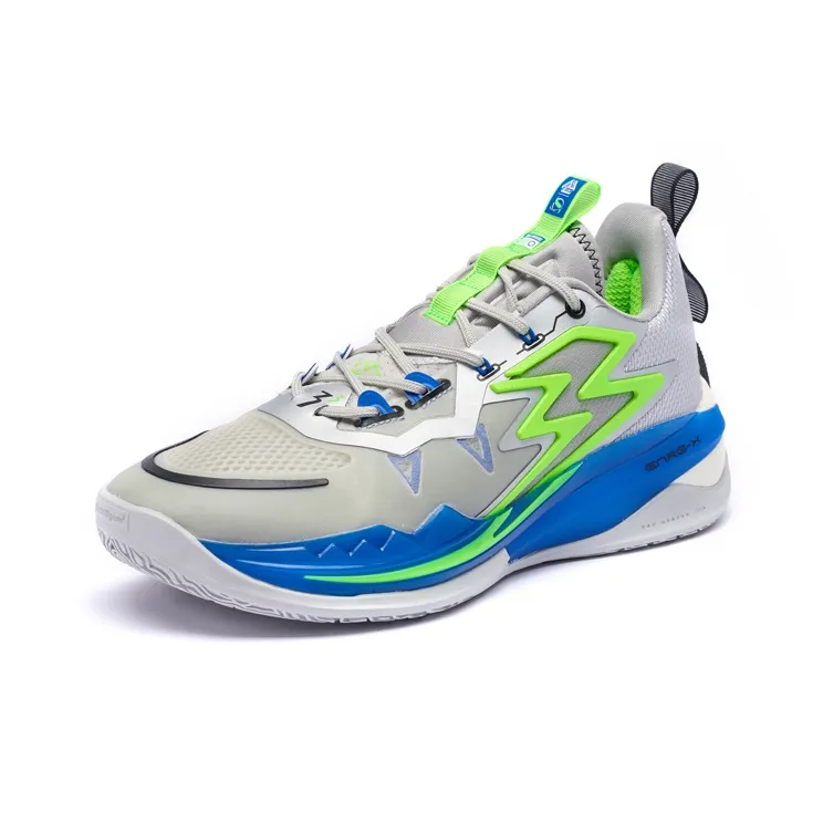 361° Big3 3.0 Cushioning, Wear Resistant Low Top Performance Basketball Shoes Men's Silver White Turquoise-2