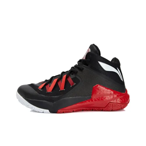 LINING All In Team 3 Basketball Shoes Unisex Mid-Top Black/Red