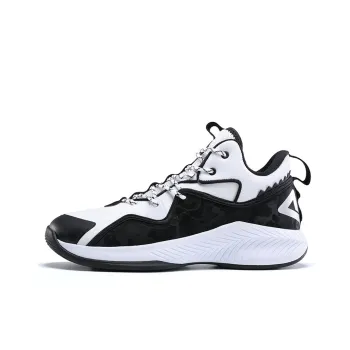 PEAK All Around Collection Cushioning Anti Slip Wear Resistant Breathability Low Top Basketball Shoes Men's White Black