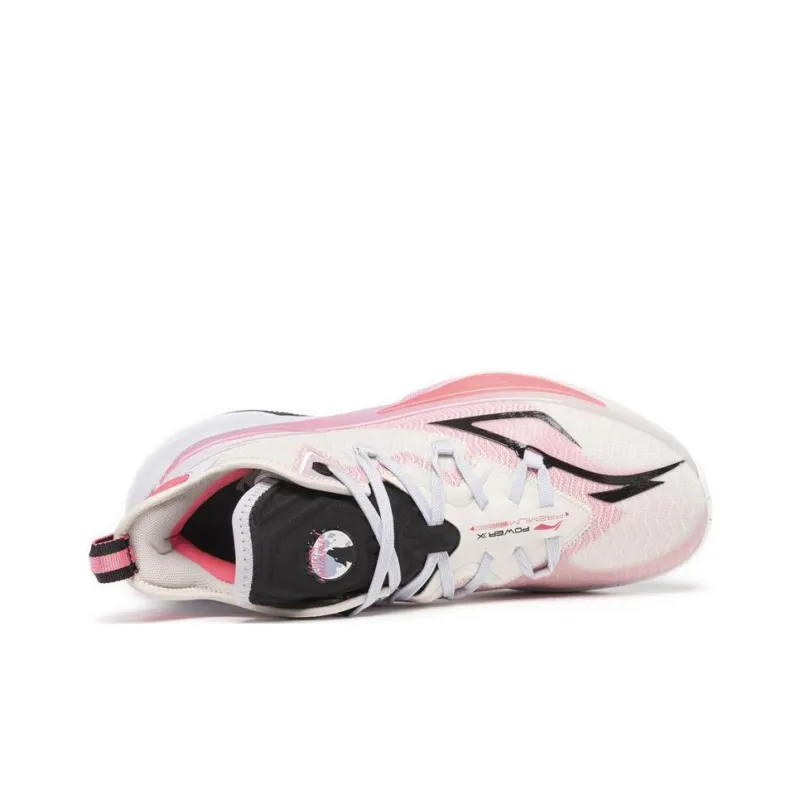 LINING Power 9 Basketball Shoes Men Mid Top Pearl White/Dawn Gray-3