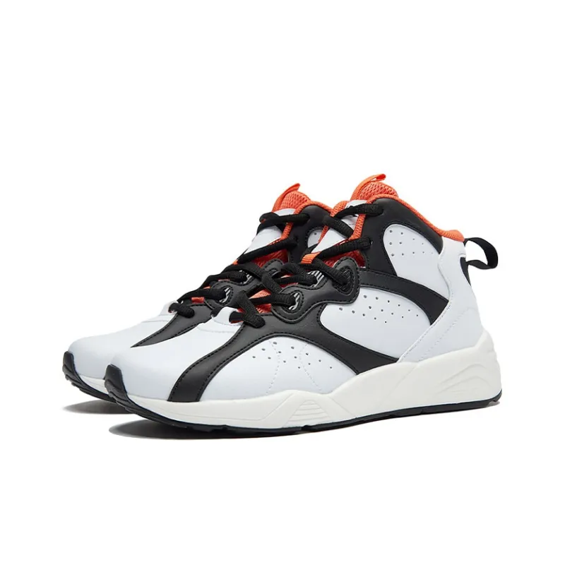 361° QU!KFOAM Basketball Shoes Women's Mid Top White/Orange/Black-1