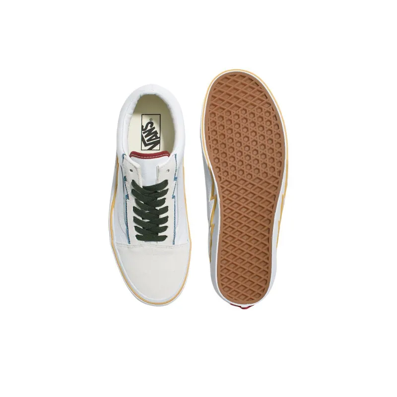 Vans Old Skool Bolt Non-slip Lightweight Low-Top Skateboard Shoes Unisex White Yellow-4