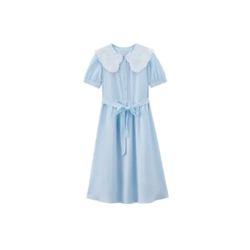 Inman Short-Sleeved Dresses Women's Light Blue