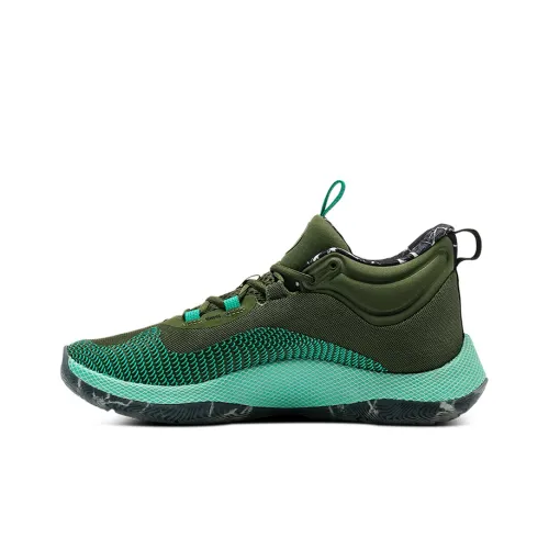 Under Armour Hovr Splash 1 Basketball Shoes Unisex Mid-Top Green/Black