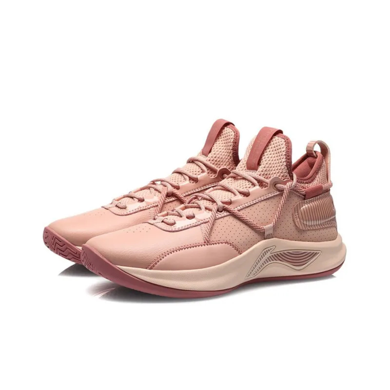 LiNing Speed Team Anti Slip Wear Resistant Low Top Basketball Shoes Men's Dusty Pink-2