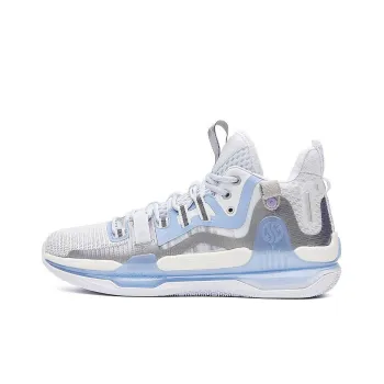 361° AG1 Pro Ice Blade Cushioning Anti Slip And Wear Resistant Coverage Support Mid Top Basketball Shoes White Blue