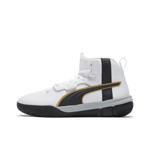 PUMA Legacy Basketball Shoes Men High-Top Black/White/Gold