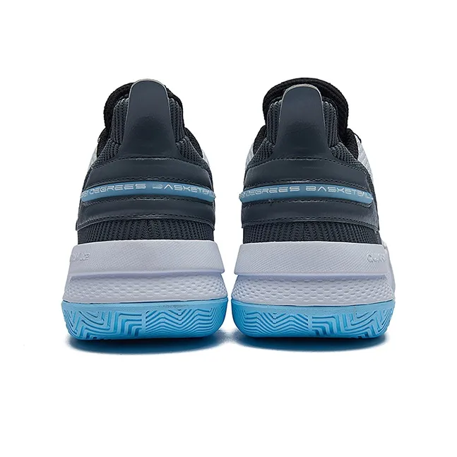 361° Burning War Wear Resistant Slip Resistant Low Top Basketball Shoes Men's White Gray-2