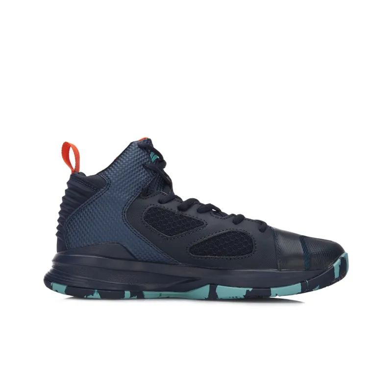 LINING Killer Whale III Basketball Shoes Unisex High-Top Outer Space Blue-1