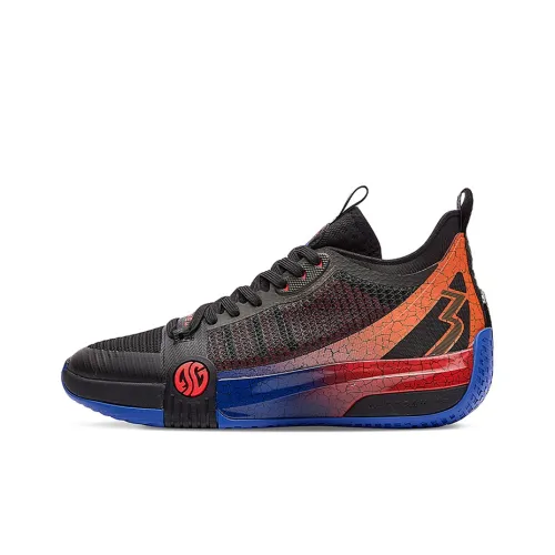 361° Chan 3 MOD Basketball Shoes Men Mid-Top Obsidian Black/Scarlet Orange