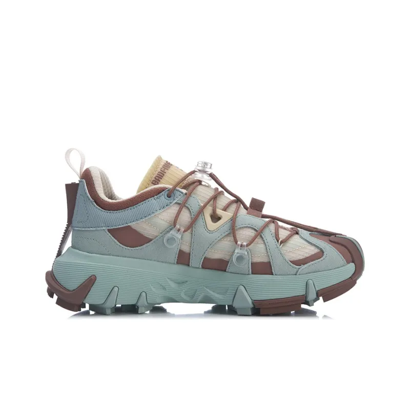LiNing Wu Xing 1 Cushioning Anti Slip And Wear Resistant Support Low Top Basketball Shoes Women's Apricot Green Brown-1