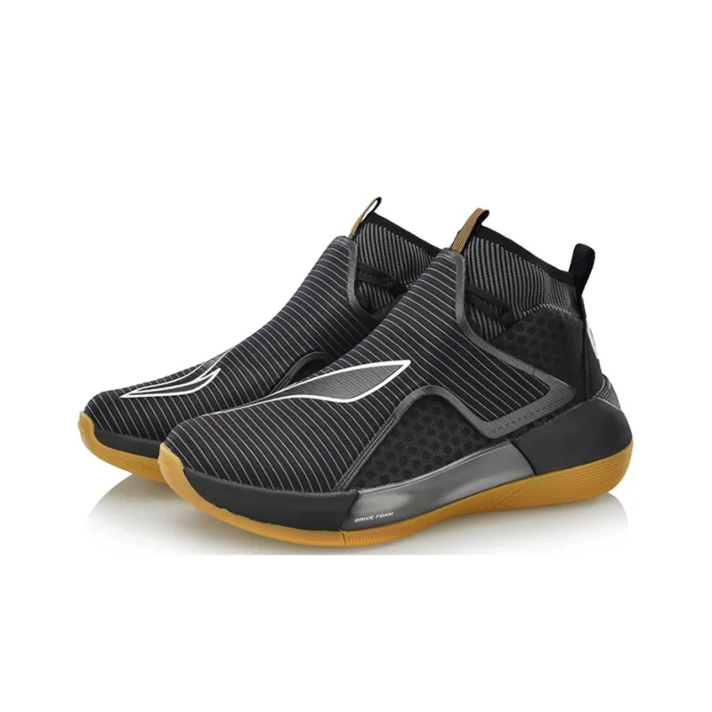 LiNing YuShuai 12 Cushioning Anti Slip And Wear Resistant Coverage High Top Basketball Shoes Men's Black-2