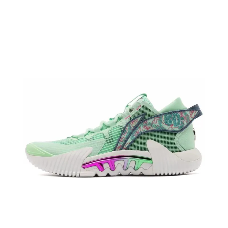LiNing Badfive 2 Low Cushioning Anti Slip And Wear Resistant Coverage Support Low Top Basketball Shoes Emerald Green-0