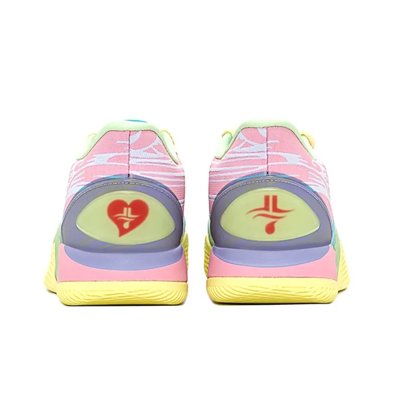 XTEP Lin Generation Cushioning Anti Slip And Wear Resistant Low Top Basketball Shoes Men's Light Pink-2