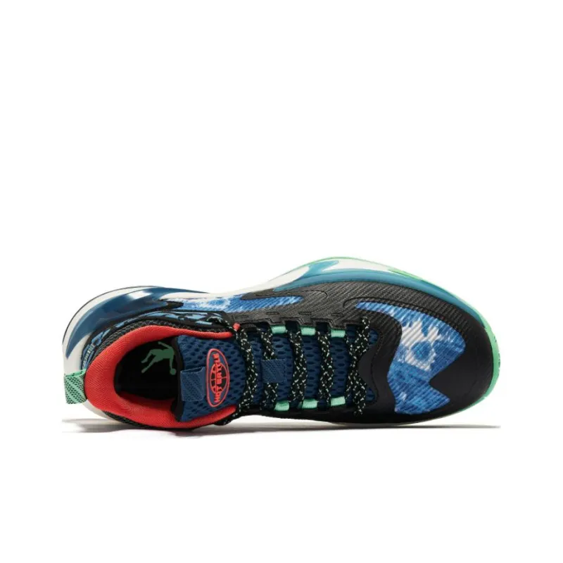 QIAODAN Sharp Edge 6.0 Cushioning Anti Slip And Wear Resistant Rebound Low Top Basketball Shoes Men's Black Blue Green-3