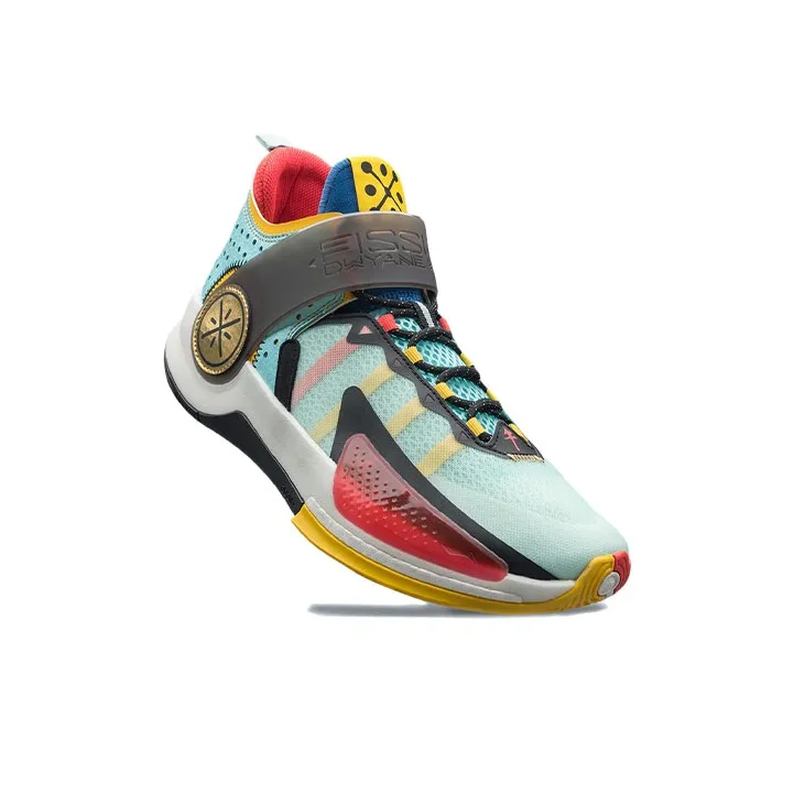 LiNing Wade Fission 7 Cushioning Anti Slip And Wear Resistant Mid Top Basketball Shoes Men's Blue-1