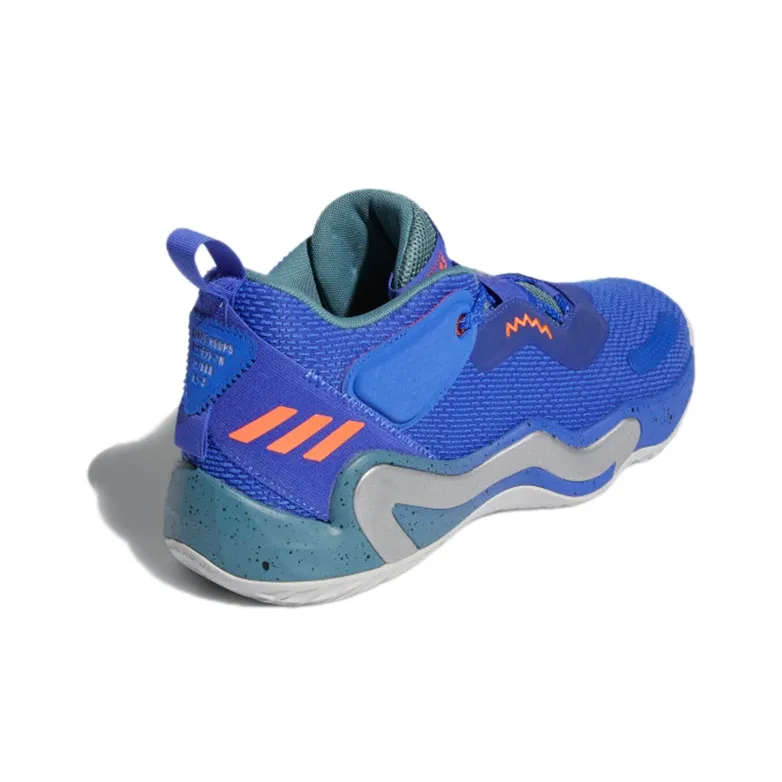 Adidas Donovan Mitchell Anti-Slip Wear-Resistant Low-Top Performance Basketball Shoes Men's Ocean Blue-3