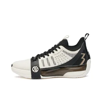 361° Zen 3 Wear Resistant Slip Resistant Mid Top Performance Basketball Shoes Men's White Black