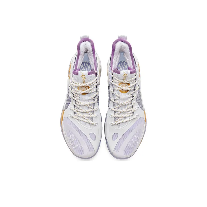 361° AG 1 Basketball Shoes Men Mid Top White/Gold/Purple-3
