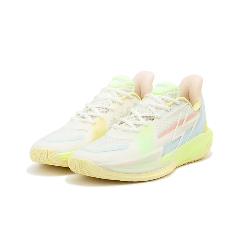 361° Big3 4.0 QUICK Basketball Shoes Men Low Top Feather White/Smoothie Yellow-2
