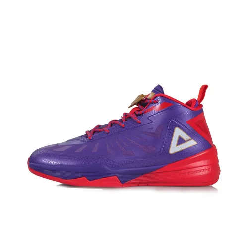 PEAK Basketball Shoes Men Mid-Top Enchanted Purple/Royal Red