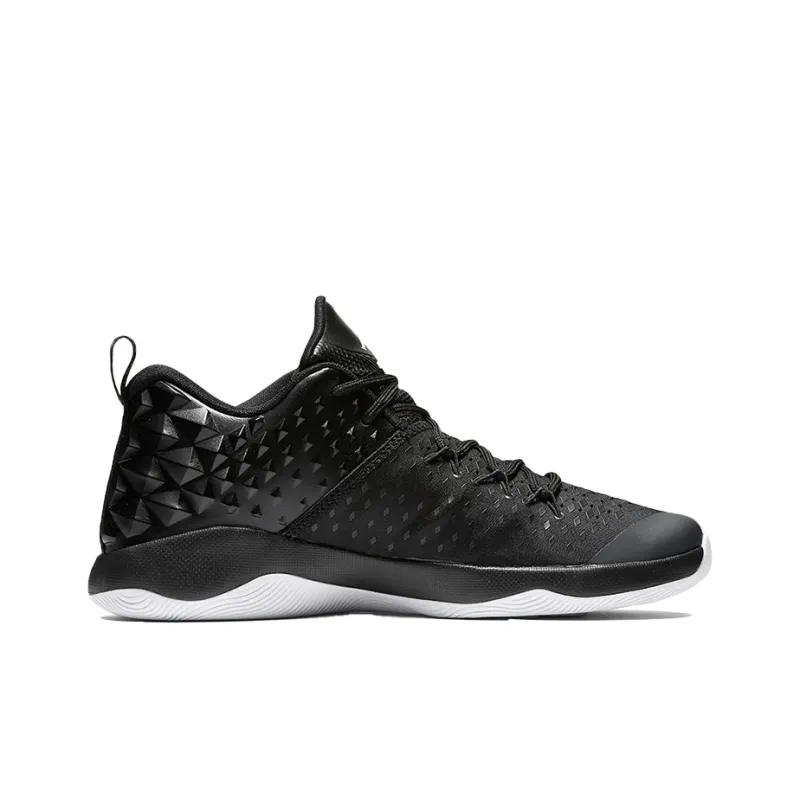 Jordan TEAM Cushioning Anti-Slip And Wear-Resistant Breathable Coverage Mid-Top Basketball Shoes Men's Black White-1