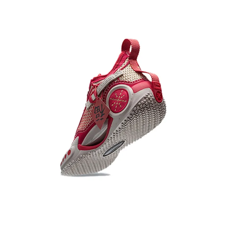 LiNing WOW 9 Wear Resistant Slip Resistant Mid Top Performance Basketball Shoes Men's Achieve Red-8