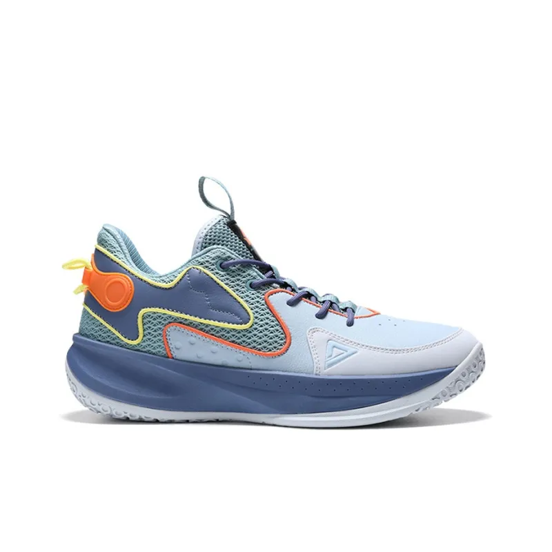 PEAK Cushioning Anti Slip And Wear Resistant Balance Low Top Basketball Shoes Men's Gray Blue-1