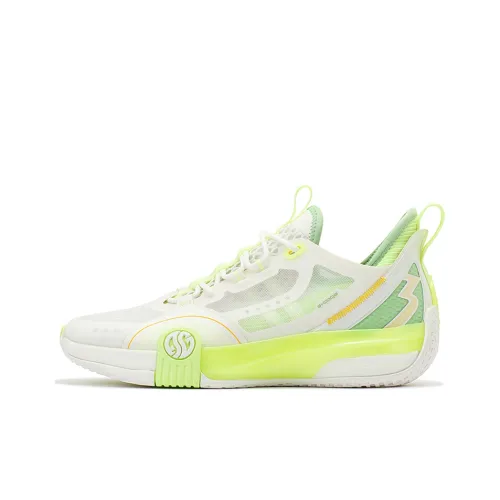 361° Zen 3 Basketball Shoes Men Low-Top Feather White/Bioluminescent Light Green