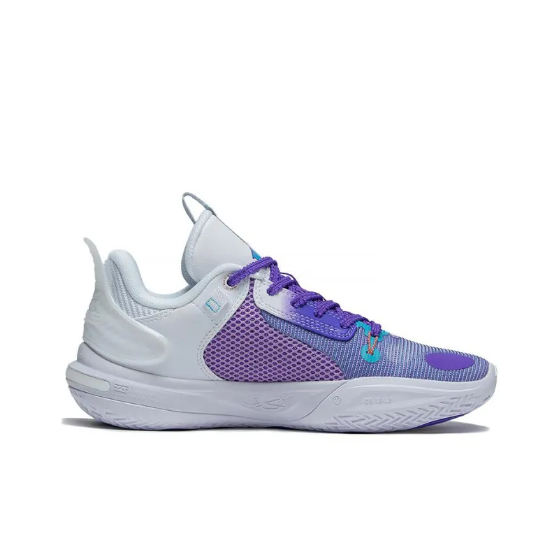 LINING All City 11 Youth Basketball Shoes Unisex Low Top Gray/Purple-1