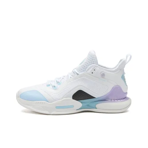 361° AG 2 Basketball Shoes Men Mid-Top Knitted White/Glacier Blue