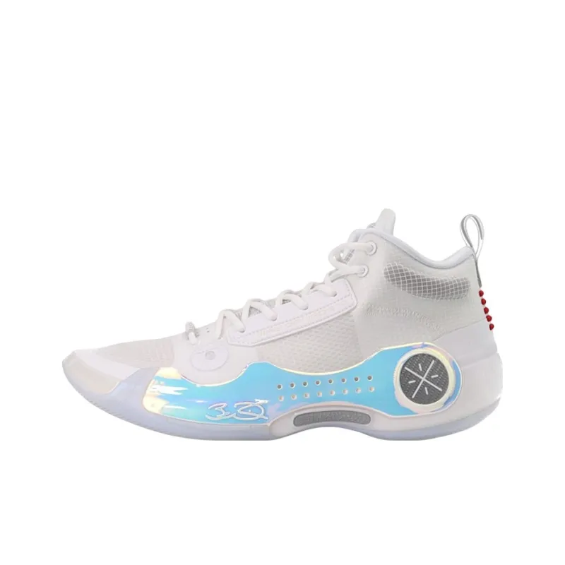 LiNing Way Of Wade 10 Cushioning Anti Slip And Wear Resistant Coverage Support Mid Top Basketball Shoes Standard White-0