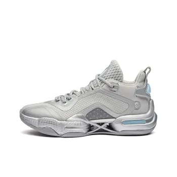 361° AG2 X AG2X Wear Resistant Slip Resistant Mid Top Performance Basketball Shoes Men's Silver White
