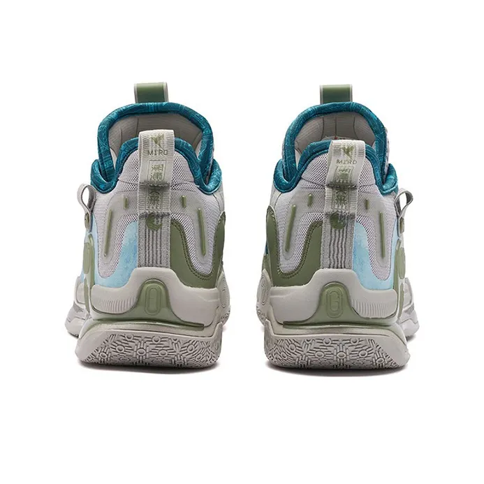 361° AG1 Pro Basketball Shoes Men Mid Top 4U Gray/Galaxy Green-3