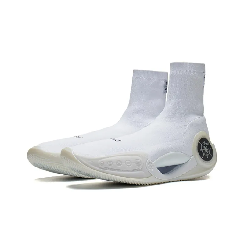 Glare x LiNing WOW 9 Way Of Wade 9 LS Durable Breathable High Top Basketball Shoes White-2