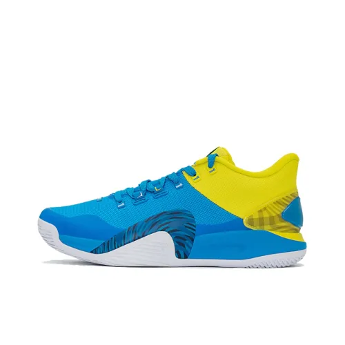 XTEP Lin Generation Basketball Shoes Men Low-Top Blue/Yellow