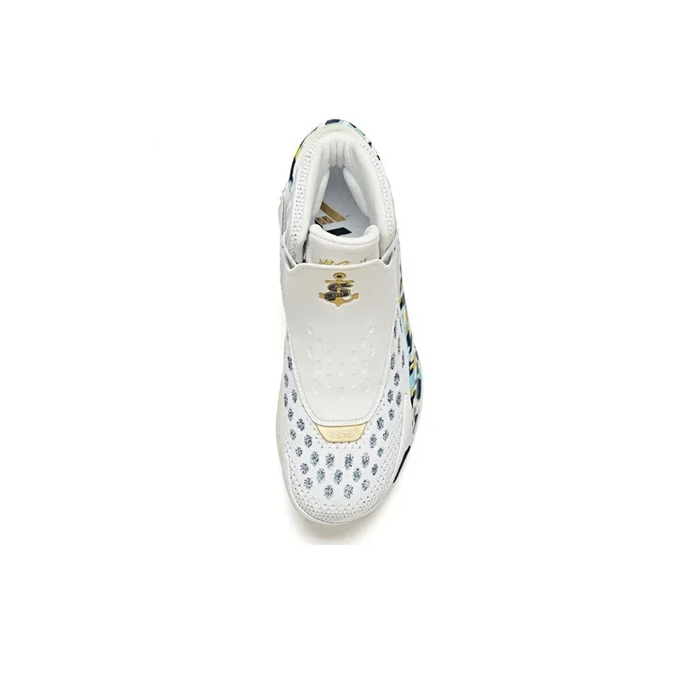 Anta KT5 KT 5 'Veteran' Cushioning Anti-Slip And Wear-Resistant High-Top Basketball Shoes White Blue Yellow-3