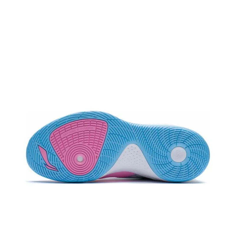 LiNing Magic Cloud Cushioned Slip-Resistant Rebound Mid-Top Performance Basketball Shoes Pink Blue-3