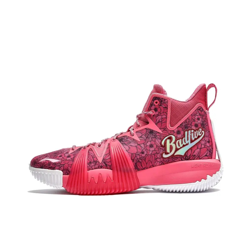 LiNing Badfive 1 Badfive Slip Resistant Cushioning Wear Resistant High Top Basketball Shoes Men's Pink-0