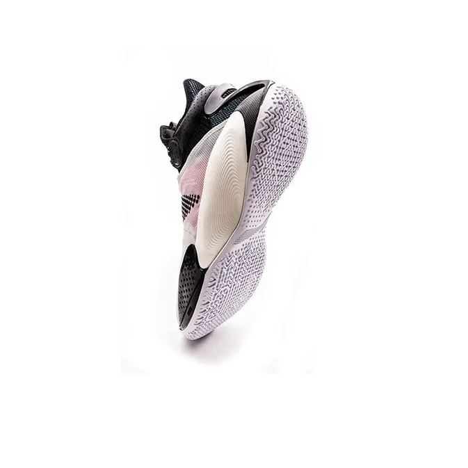 LiNing SONIC 9 Boom Cushioned Slip-Resistant Abrasion-Resistant Mid-Top Basketball Shoes Black White Pink-3