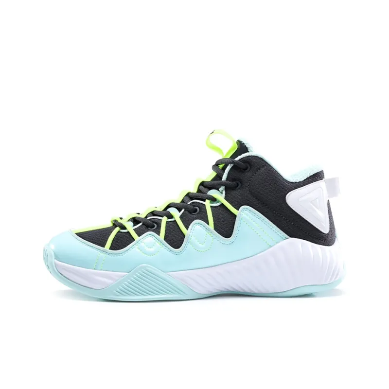 PEAK Power Collection Cushioning Anti Slip And Wear Resistant Mid Top Performance Basketball Shoes Men's Green-0
