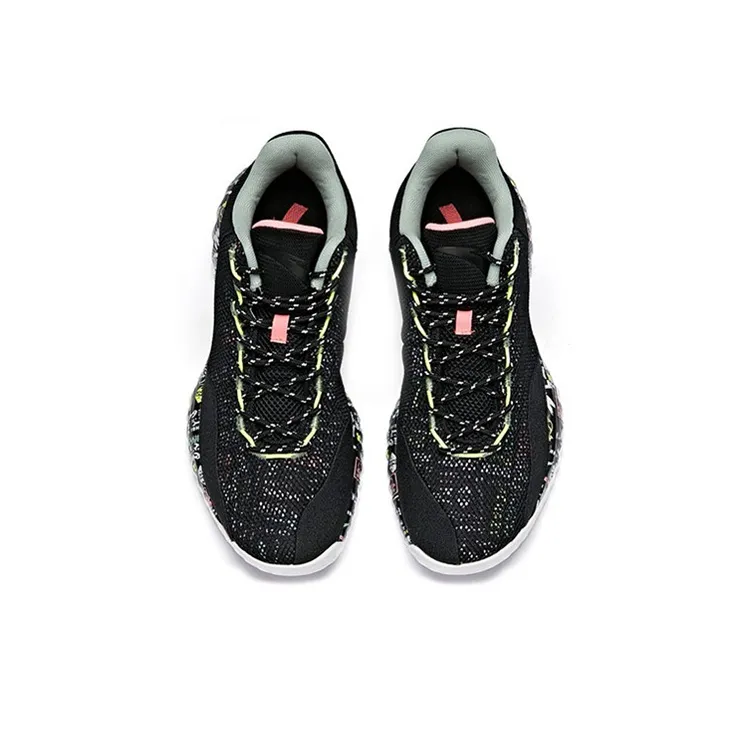 Anta A shock Cushioning Anti Slip Wear Resistant Breathability Low Top Basketball Shoes Men's Black-2