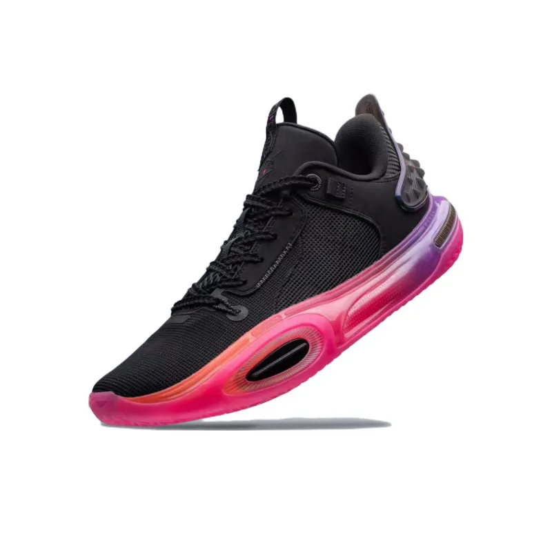 LiNing All City 11 Abrasion Resistant Breathable High Top Basketball Shoes Men's Black Red Sunrise, Sunset-4