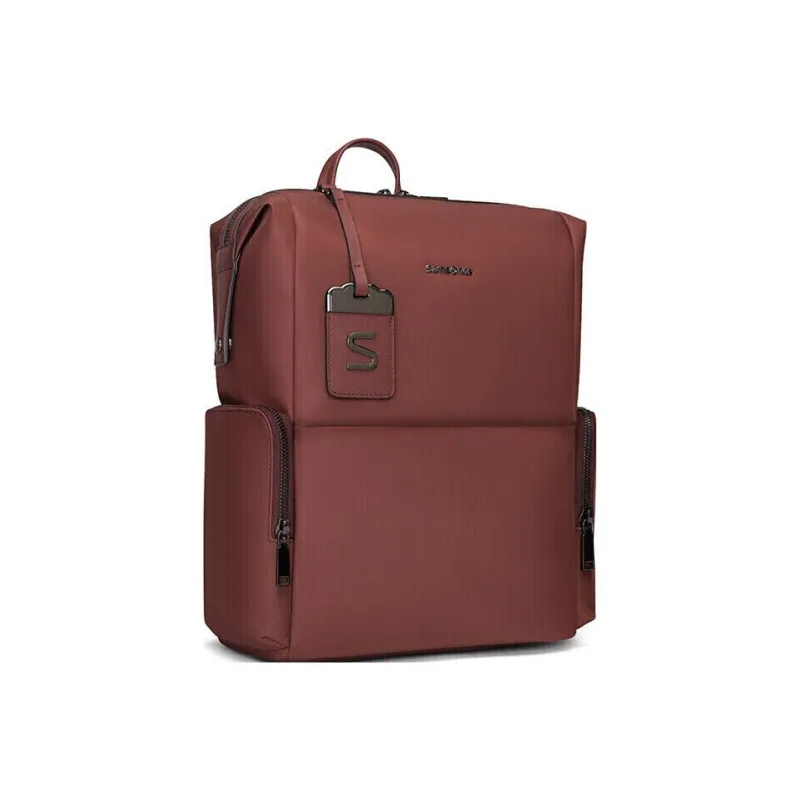 SAMSONITE Textile Cow Leather Backpack Laptop Bag Backpack Medium Size Women's Fuchsia-2